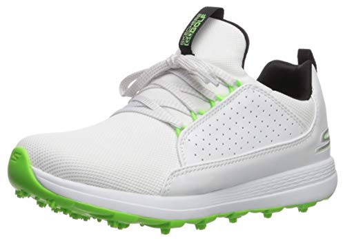 Skechers Boy's Max Mojo Spikeless Golf Shoe, White/Lime, 6 M US Big Kid