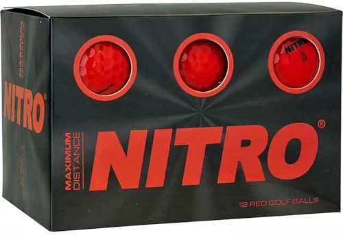 Nitro Maximum Distance 12 Pack Red Golf Balls