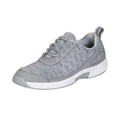 Orthofeet Men's Orthopedic Grey Knit Lava Sneakers, Size 9.5 Wide