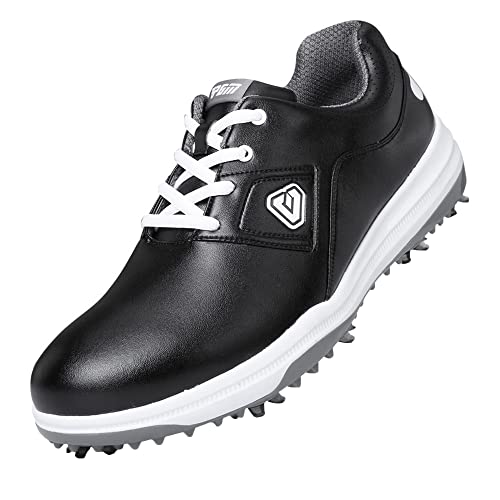 Men's Golf Shoes Spikeles Waterproof Golf Shoes Lightweight Casual Outdoor Training Trainers Non-Slip Lightweight,Black,10.5