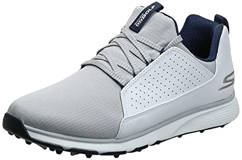 Skechers Men's GO Mojo Waterproof Golf Shoe, White/Gray Textile, 10.5 M US