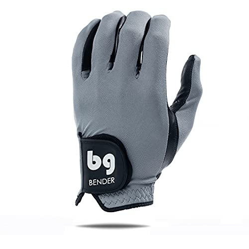 BG Bender Golf Glove | Wear On Left | (Gray, Mens Small)