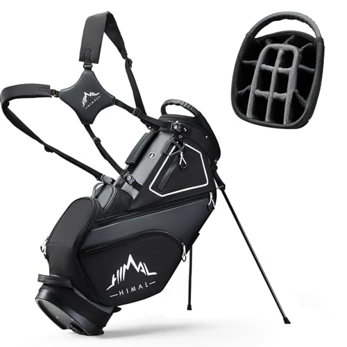 UNIHIMAL Golf Stand Bag with 14 Way Top Dividers, Lightweight Golf Bag for Men, Golf Bags with Stand, Multiple Pockets, Dual Strap, Rain Cover Hood