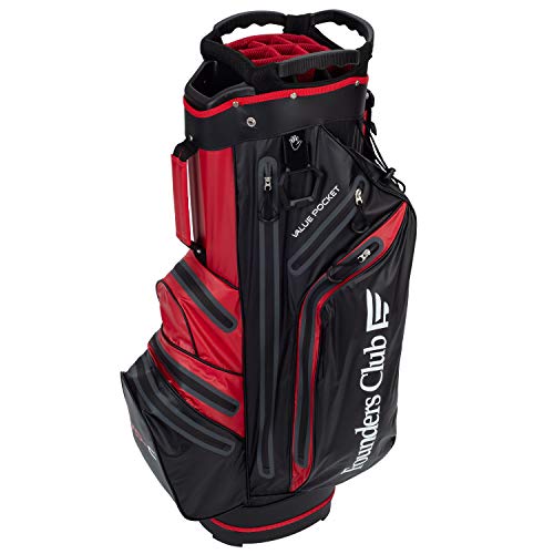 Founders Club Waterproof Golf Cart Bag Ultra Dry for Rainy Days on The Golf Course Light Weight 14 Way Full Length Divider Plus External Putter Tube (Red)