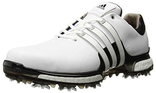 adidas Men's TOUR 360 2.0 Golf Shoe, White/Black, 11 Wide US