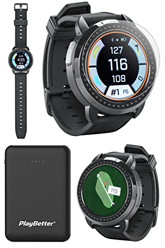 Bushnell iON Elite (Black) Golf GPS Watch - Color Touchscreen Smartwatch with 12+ Hours Battery Life, 38K Courses & Slope Distances - Bundle with iON Elite Screen Protectors & Charger