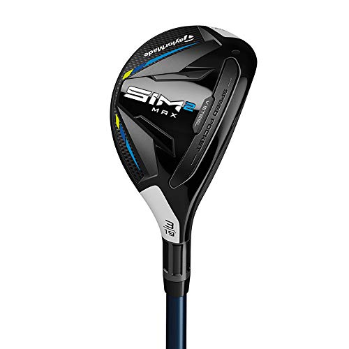 TaylorMade Golf SIM 2 MAX RESCUE MENS RIGHT HAND GRAPHITE REGULAR RESCUE 3-19 DEGREE, BLACK/WHITE