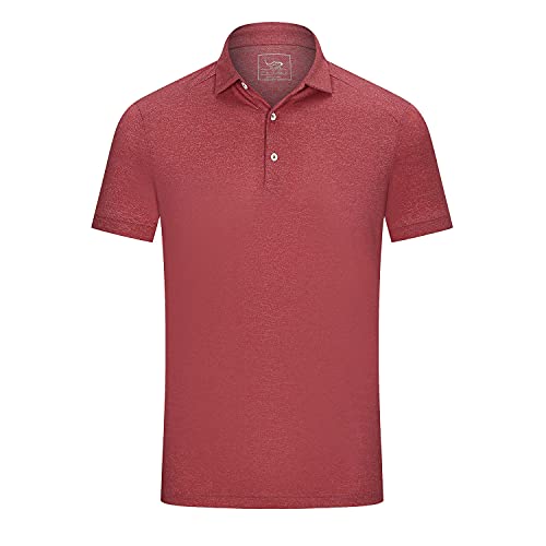 EAGEGOF Men's Shirts Short Sleeve Tech Performance Golf Polo Shirt Standard Fit