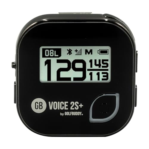 Golf Buddy Voice 2S+ Talking GPS Rangefinder, Clip on Hat Golf Navigation, Slope Mode on/Off, 18 Hours Battery Life, Shot Distance Measurement, Preloaded with 40,000 Courses Worldwide (Black)