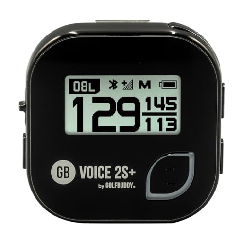 GOLFBUDDY Voice 2S+ Talking GPS Rangefinder, Clip on Hat Golf Navigation, Slope Mode on/Off, 18 Hours Battery Life, Shot Distance Measurement, Preloaded with 40,000 Courses Worldwide (Black)