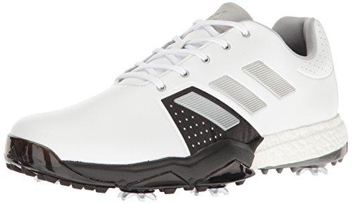 adidas Men's Adipower Boost 3 Golf Shoe, White/Silver Metallic/Black, 10.5 M US