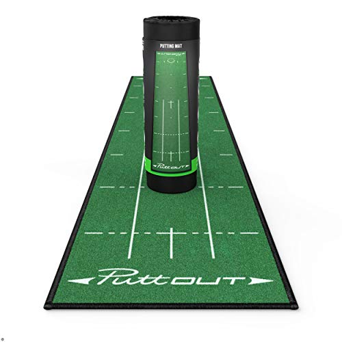 PuttOut Pro Golf Putting Mat - Perfect Your Putting (7.87-feet x 1.64-feet) (Green)
