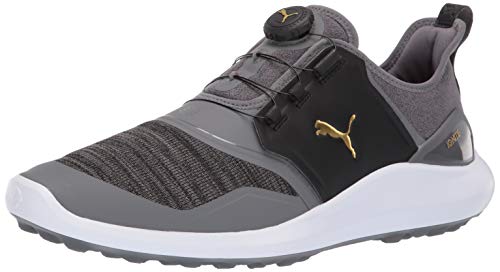 PUMA mens Ignite Nxt Disc Golf Shoe, Quiet Shade-puma Team Gold-puma Black, 11.5 US