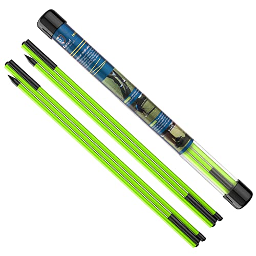 MoKo Golf Alignment Stick, 2 Set Golf Alignment Rods, 48' Collapsible Alignment Stick Golf Training Aid for Aiming, Putting, Posture Corrector, Golf Practice Sticks with Clear Tube Case, Green