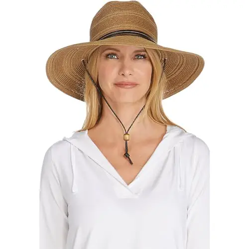 Coolibar UPF 50+ Women's Tempe Sun Hat - Sun Protective (One Size- Brown)