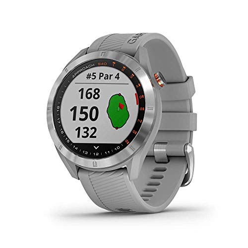 Garmin Approach S40, Stylish GPS Golf Smartwatch, Lightweight With Touchscreen Display, Gray/Stainless Steel