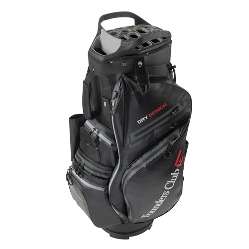 Founders Club Splash Waterproof Golf Cart Bag Ultra Dry for Rainy Days on The Golf Course Light Weight 14 Way Full Length Divider Plus External Putter Tube and Rain Hood (Black)