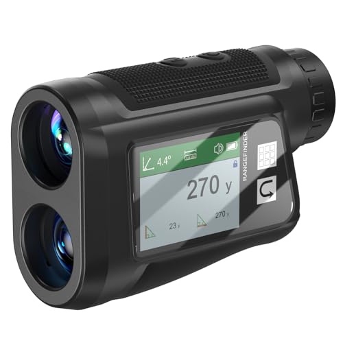 Golf Rangefinder with Slope – 6X Magnification, 1200 Yards Laser Range Finder/Hypsometer, Flag Pole Locking Vibration, Highly Accurate, LCD & Voice Function, Weatherproof Multi-Function