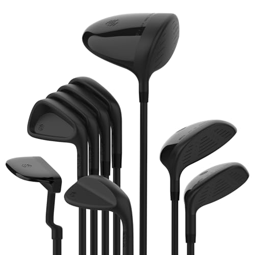 Stix Golf 9 Club Set - Unisex - Black - 9 Clubs - Graphite Shafts - Premium Materials, Modern Design, Quality - Right Handed, Stiff Flex, Standard