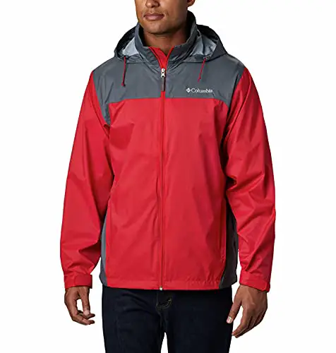 Columbia Men's Glennaker Lake Front-Zip Jacket, Mountain Red/Graphite, Medium