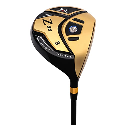 MAZEL Z35 Men Golf Fairway Woods 3/5,Right Handed (Golden Wood 3)