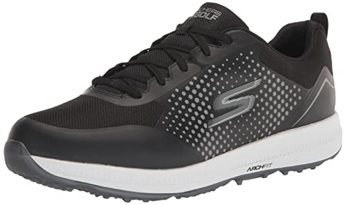 Skechers mens Elite 5 Arch Fit Waterproof Golf Shoe Sneaker, Black/White Dot, 12 US