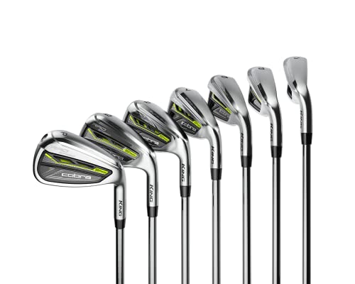 Cobra Golf 2021 Radspeed Iron Set Satin Chrome-Black-Turbo Yellow (Men's Right Hand, KBS Tour 90, Reg Flex, 5-GW)