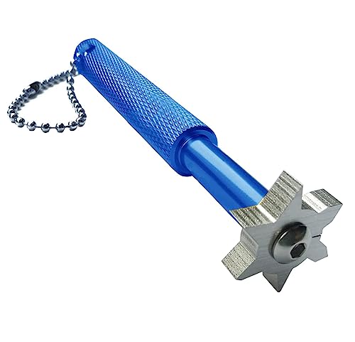 Betgod Golf Groove Sharpener,Golf Club Groove Sharpener,Groove Sharpener,Club Sharpener,Groove Sharpening Tool - Generate Optimal Backspin - Suitable for U & V-Grooves (6 Heads) (Blue)