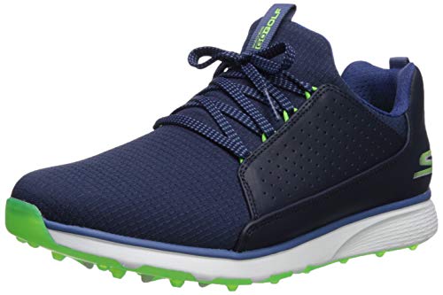 Skechers Men's GO Mojo Waterproof Golf Shoe, Navy/Lime Textile, 12 M US