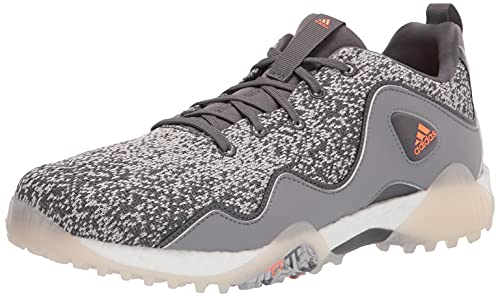 adidas Men's Codechaos 21 Primeblue Spikeless Golf Shoes, Grey Five/Screaming Orange/Grey Three, 10.5