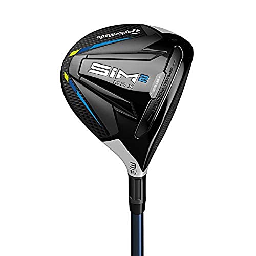 TaylorMade SiM 2 Max Steel Fairway Mens Right Hand Graphite Regular 9 Wood, Black/Light Grey