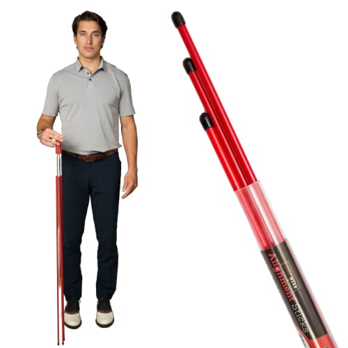 Shaun WEBB PGA Golf Alignment Sticks (Pack of 3 Golf Sticks) Swing with Confidence and Accurately. Instant Feedback - Improve Your Swing - Align Your Body, Balls & Club. Golf Training Sticks for Men