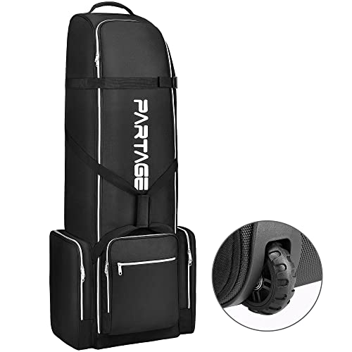Partage Golf Travel Bag with Wheels,Golf Travel Case for Airlines -Black