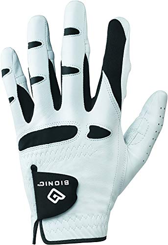 New Improved 2X Long Lasting Bionic StableGrip Golf Glove - Patented Stable Grip Genuine Cabretta Leather, Designed by Orthopedic Surgeon! (Men's Large, Worn on Left Hand)