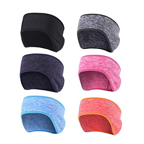 hikevalley 6 Pack Thermal Ear Warmer Cover Headband Headwrap Sports Fleece Earmuffs (Multicolor)