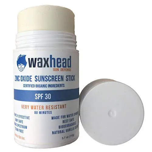 Waxhead Kids Sunscreen Stick Face, Zinc Oxide Sunscreen Stick, Coral Reef Safe Waterproof Sunblock, SPF 30 Baby-Safe, Surf, Mineral, Tattoo, Solid, Pure Non-nano Zinc Sun Screen Sticks (White, 3.7oz)