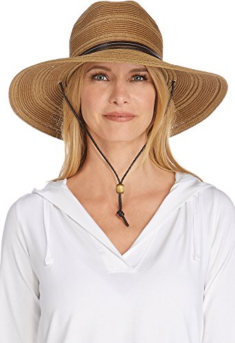 Coolibar UPF 50+ Women's Tempe Sun Hat - Sun Protective (One Size- Brown/Natural)