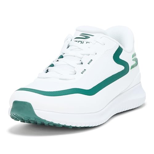 Skechers Men's Flight Spikeless Slip-in Golf Shoe Sneaker, White/Green, 7.5