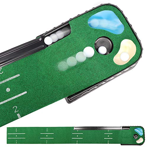 CHAMPKEY Hazard and Bunker Golf Putting Mat | True Roll Surface with Non Slip Backing Golf Putting Green(Hazard Putting Green)