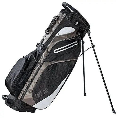 Izzo Golf Izzo Ultra-Lite Stand Golf Bag with Dual-Strap & Exclusive Features, Black/Gray