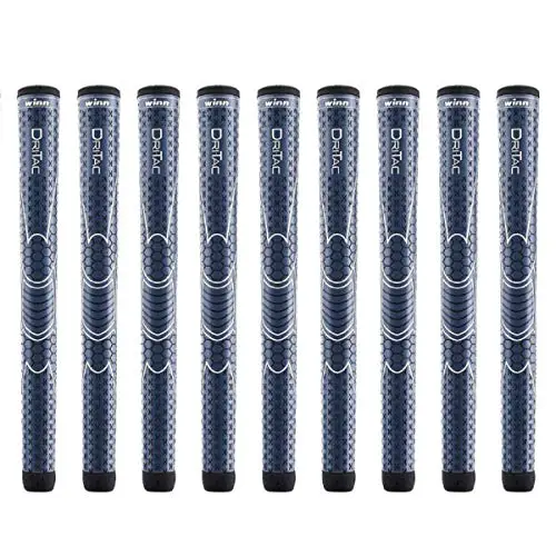 Winn Dri-Tac Midsize (+1/16') Navy Blue - 9 Piece Golf Grip Bundle