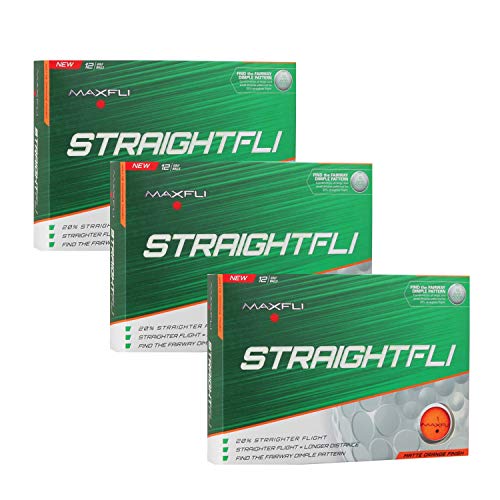 Maxfli StraightFli Golf Balls - Longer Straight Flight Distance (Matte Orange - 36 Balls)