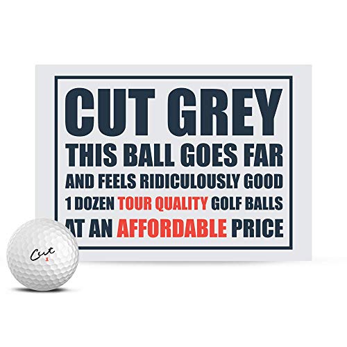 Cut Grey Golf Balls, 3 Piece Urethane (One Dozen)