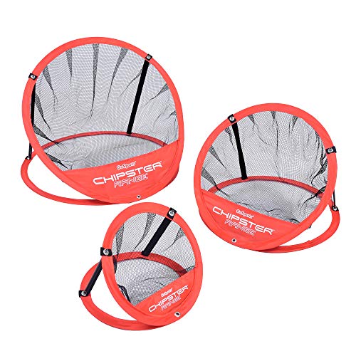 GoSports CHIPSTER Range - 3 Piece Golf Chipping Practice Net Target System with Carrying Case, Red