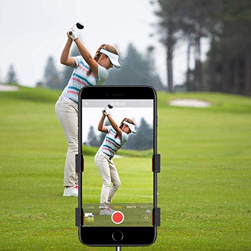 Record Golf Swing, Cell Phone Clip Holder for Golf Training | Work with Clubs, Flag Stick or Alignment Sticks | Quick & Easy to Set Up