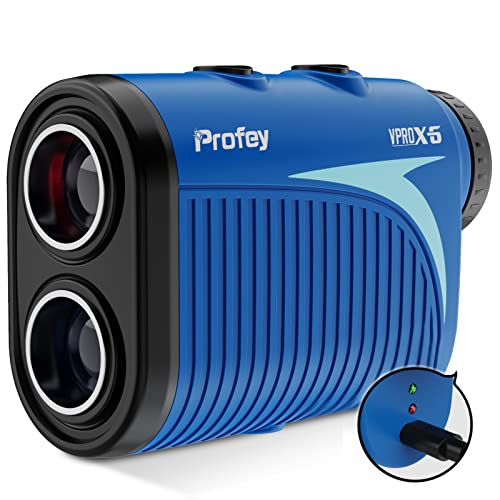 Profey Golf Rangefinder with USB Charing, 6X Magnification Laser Range Finder, Slope and No Slope Tournament Legal, High-Precision Flag Lock Pulse Vibration,Continuous Scan, Gift Package