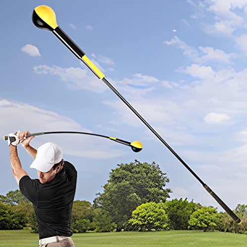 Devikka Golf Swing Trainer Aid, Golf Swing Trainer Warm up Stick for Golf Swing Speed, Tempo Power and Balance Practice Indoor Outdoor Use Dual Color Design