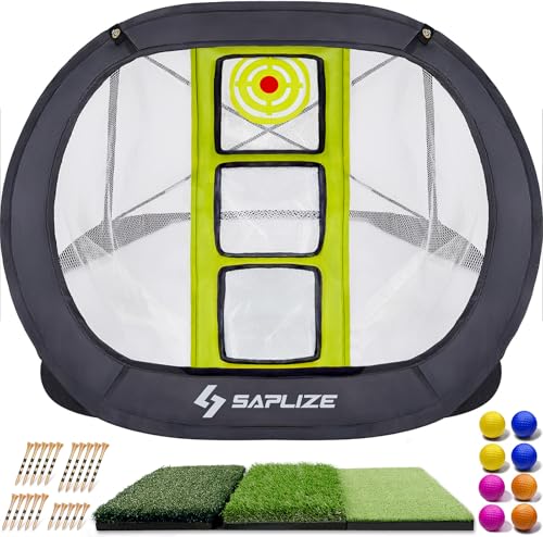 SAPLIZE Ultra-Stable Golf Chipping Net, Indoor/Outdoor Golfing Target Accessories for Backyard Accuracy and Swing Practice, Golf Gifts for Men, Momen, Dad, Kids, Boys, Youth and Golfer