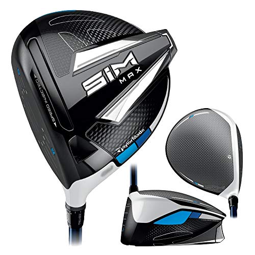 TaylorMade SIM MAX Driver, Fujikura Ventus Blue 6 Shaft, 9.0 Degree Loft, Left Hand, Stiff Flex , Black, Titanium, Blue