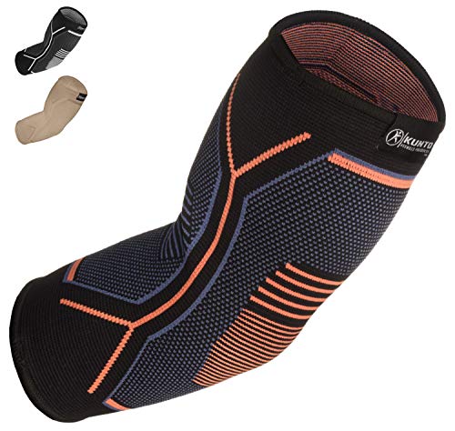 Kunto Fitness Elbow Brace Compression Support Sleeve for Tendonitis, Tennis Elbow, Golf Elbow Treatment - Reduce Joint Pain During Any Activity!